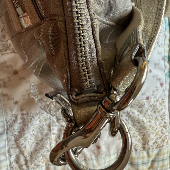 Coach Grey Silver Signature Poppy Crossbody Bag - Picture 8 of 12